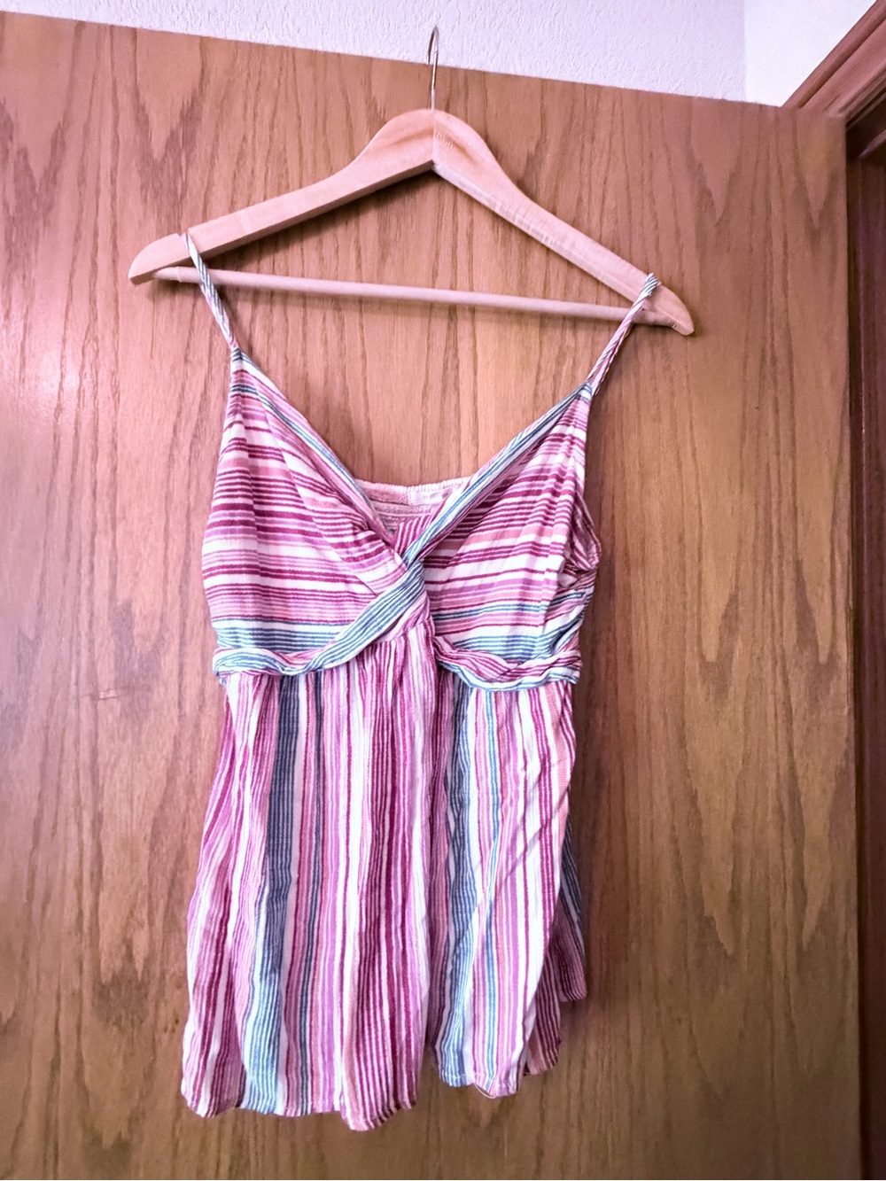 Maurices Pink Multi-Stripe Spaghetti Strap Cami